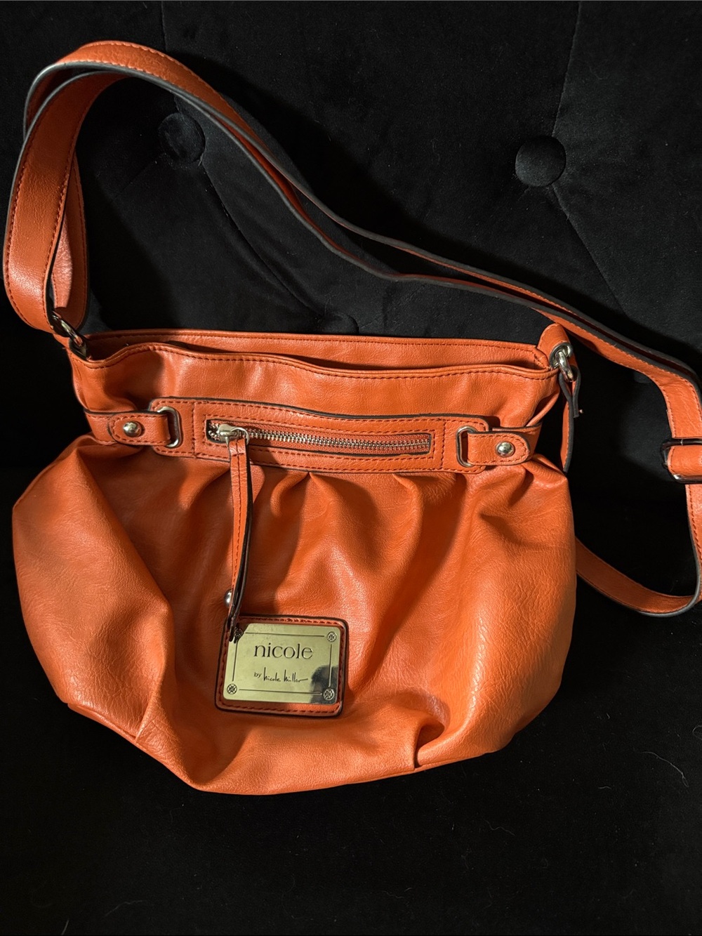 Nicole by Nicole Miller Orange Crossbody Shoulder Bag